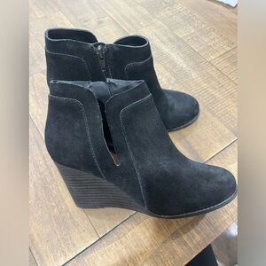 Lucky Brand Black suede ankle boot/booties.
